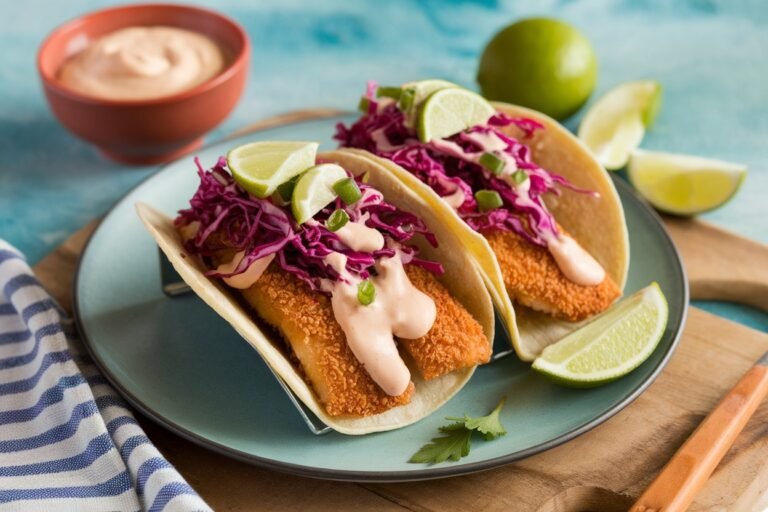 Crispy Keto Fish Tacos with Crunchy Cabbage Slaw: Taco Tuesday Reinvented