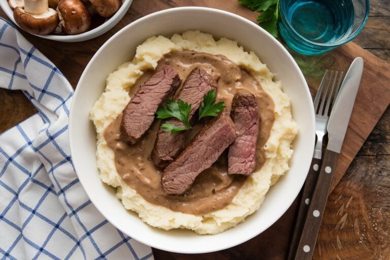 Hearty Keto Beef Stroganoff Over Cauliflower Mash: Comfort Food Upgrade